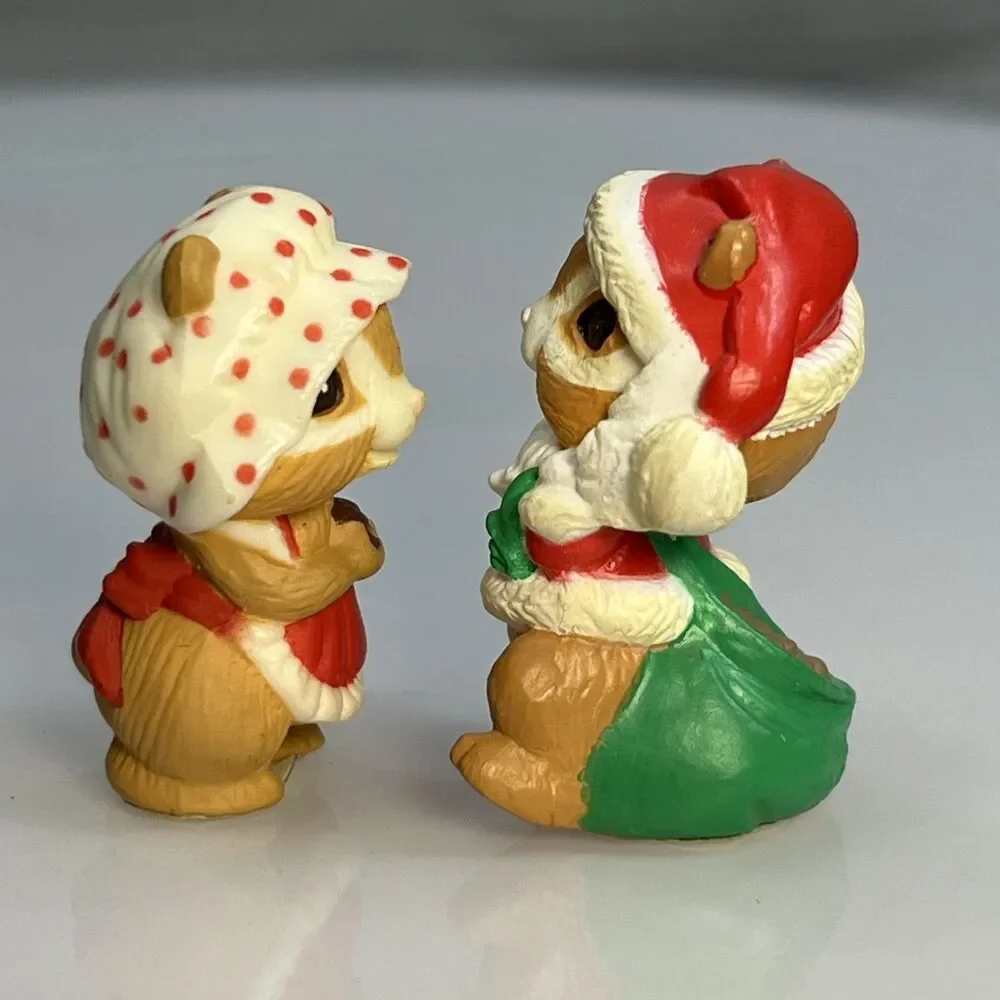 Vintage 1985 Hallmark Merry Miniature Mr & Mrs Santa Chipmunk